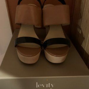 Cognac and Black Sandals